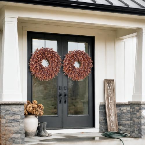 24-Inch Lifelike Fall Eucalyptus Wreath for Front Door - Autumn Decor