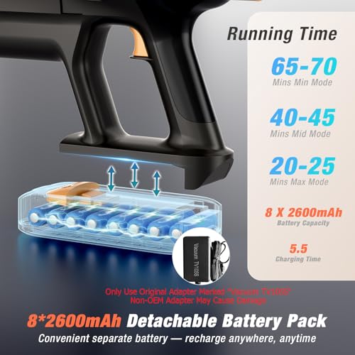 Cordless Vacuum Cleaner 650W 55KPa Stick Vacuum for Pet Hair Carpet Hardwood