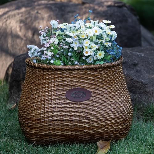 Brown Handmade Rattan Bike Basket for City & Cruiser Bikes - Vintage Style