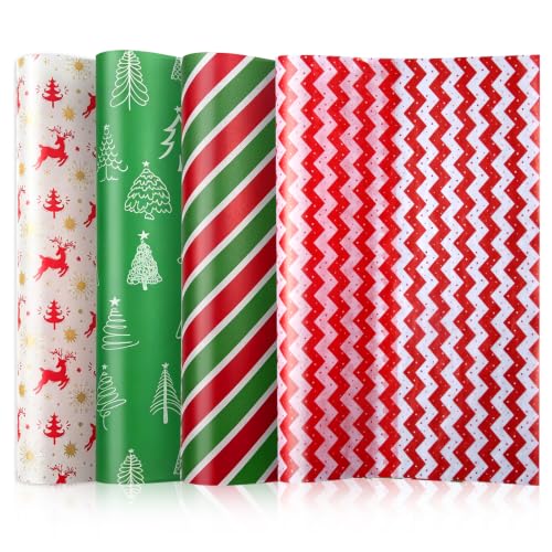 Christmas Wax Paper Sheets 100 Pack, Greaseproof Food Wraps for Baking & Cooking