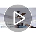Ceiling Fan with Light - 42 Inch Black Body and Dark Walnut Blades - Remote Control