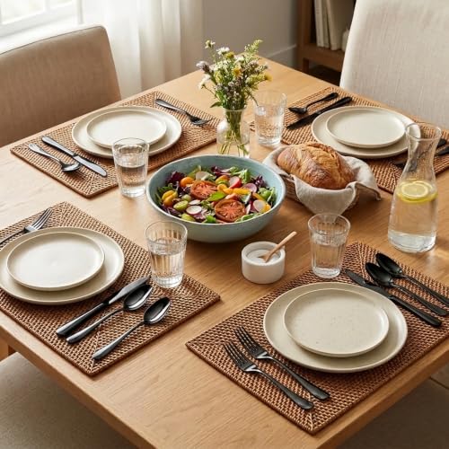 SIAKA 20-Piece Black Stainless Steel Flatware Set for 4 – Service for Four