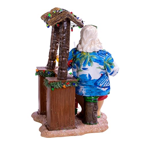 Beach Santa at Tiki Bar Figure – 11 inch Kurt Adler Holiday Decor