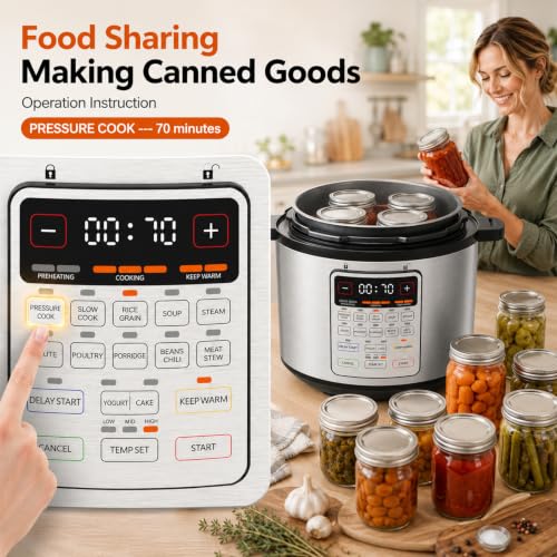 Silver 8QT Electric Pressure Cooker Max 12-in-1 Programmable Multi-Use Cooker
