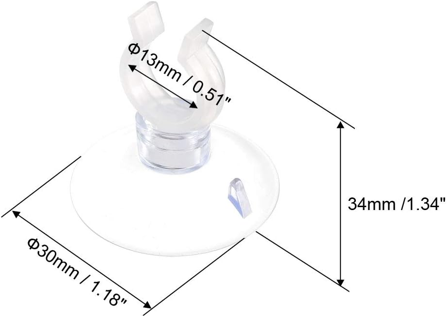 Uxcell Aquarium Suction Cup Clips - Airline Tube Holders for Fish Tanks | Clear 13mm, 6 Pcs