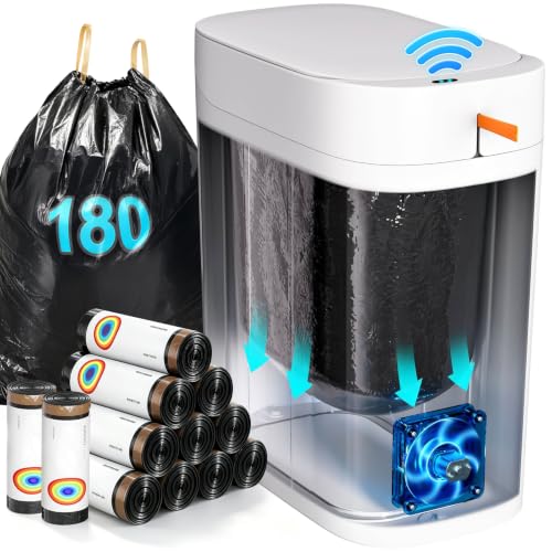 Automatic Rechargeable 3 Gallon Bathroom Trash Can with Lid - Touchless & Hygienic