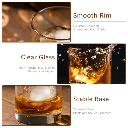 24PCS Clear Whiskey Old Fashioned Glass Set 10oz Heavy Base Rocks Barware