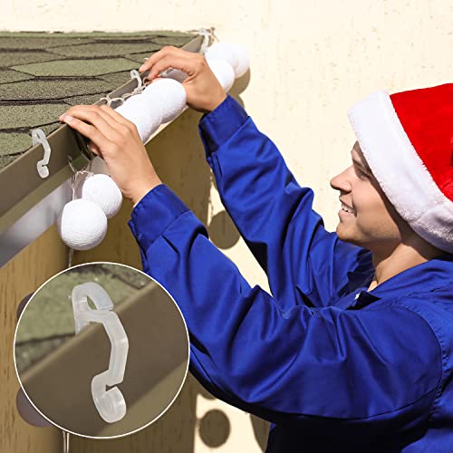 Ourtroness Transparent Outdoor Christmas Gutter Light Clips, 100 Pcs