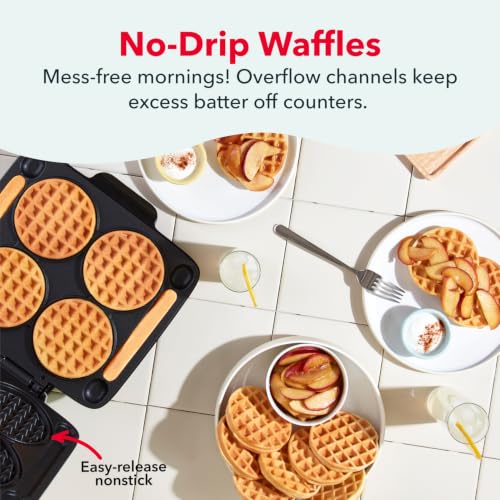 Dash Multi Mini Waffle Maker - Cooks 4 Mini Waffles at Once, Graphite