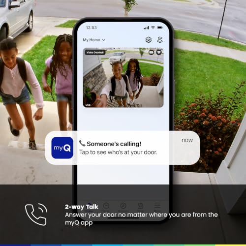 myQ Video Doorbell - 2K Camera, Battery/Wired, Color Night Vision, 150° Wide View, 2-Way Talk, Motion Alerts, Black - Variation of THIS listing