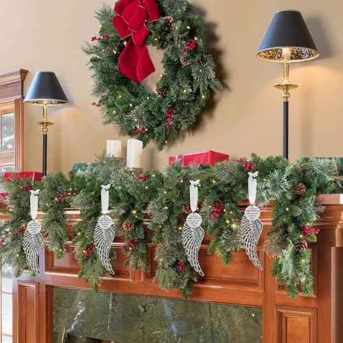 Christmas Memorial Decorations Ornaments - Angel Wings/Butterfly in Memory of Loved One Sympathy Gifts for Loss of Loved Dad in Heaven Keepsake