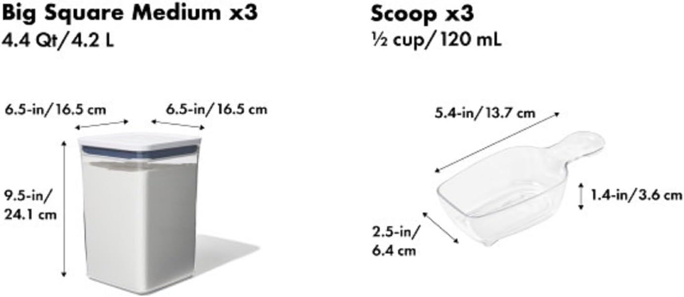 OXO Good Grips 6-Piece POP Container Set - Airtight Food Storage for Freshness