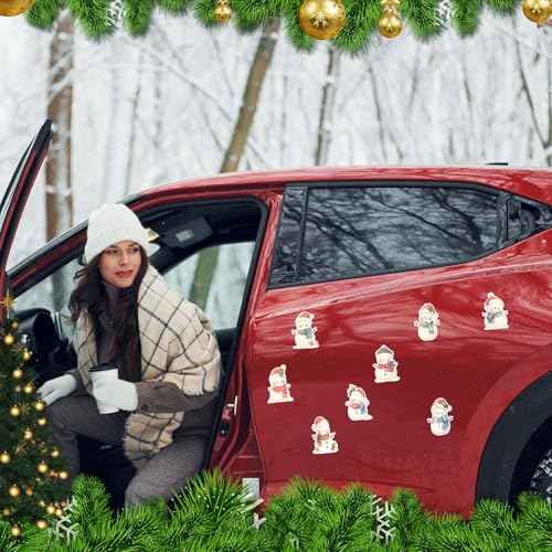 12pcs Snowman Refrigerator Magnets, Christmas Magnets for Fridge Cute Snowman Magnetic Decorations Decorative Holiday Magnets Winter Fridge Sticker for Xmas Party Decor