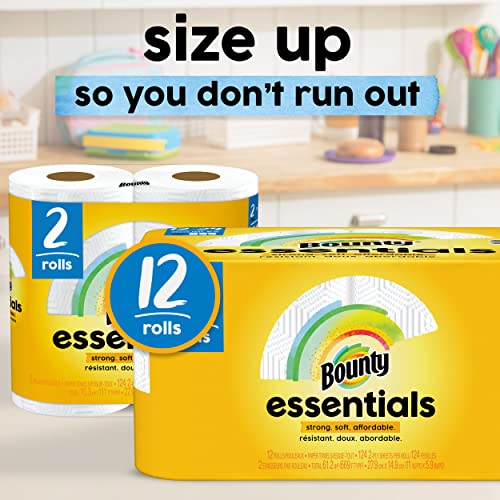 Bounty Essentials Select-A-Size Paper Towels Double Rolls - 12 Pack, White