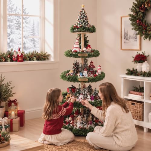 Barydat 5 Tier 59-Inch Christmas Tree Bookshelf - Village Display Stand