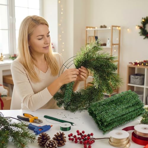 14 Inch 60 Pcs Christmas Artificial Pine Wire Hangers - Flexible Garland Ties