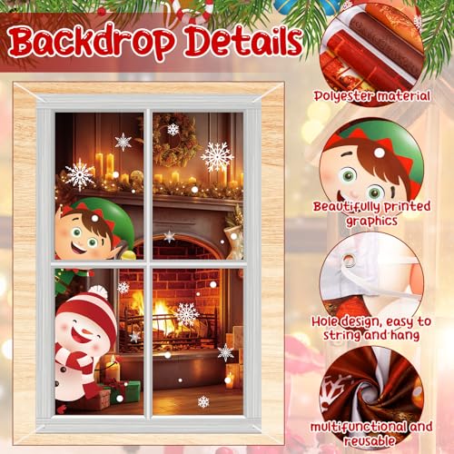 HunnmingRe 2 Pcs Christmas Santa Claus Window Covers Xmas Door Cover