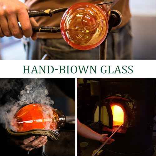 Hand Blown Glass Gazing Balls for Garden Hanging Friendship Balls Christmas Ball Ornaments for Xmas Tree Decoration (Blue - B)