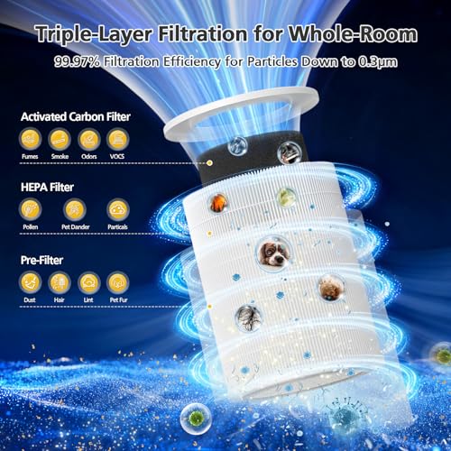 HAP606 Replacement Air Filter for XenonLab VisionAir & ECOSELF Air Purifiers - 2 Pack