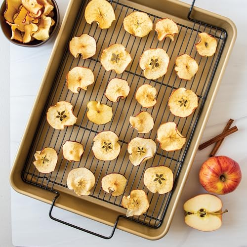 Nonstick Half Sheet Oven Baking Tray with Rack - Natural Aluminum, 17.9 x 12.9 in - Variation of Nonstick Naturals