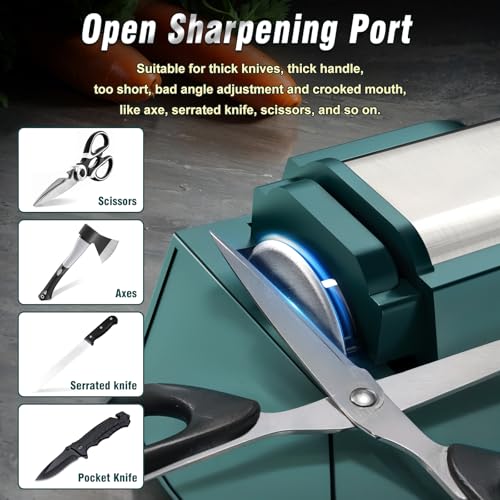 Electric Knife Sharpener with Touch Screen & Variable Speed - Green Variation