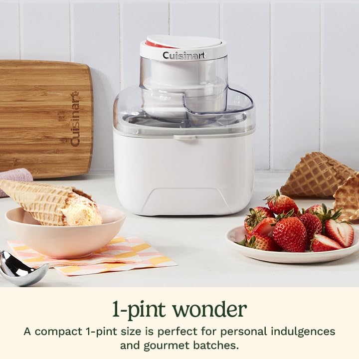 Cuisinart 1 Pint Wonder Ice Cream Maker - White, Compact, Fast