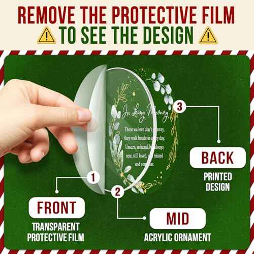 ZAGKOO Memorial Ornament - Memorial Keepsake Ornament for Loss of Loved One - Bereavement Gifts, in Loving Memory Gifts - Remembrance, Sympathy Gift - Acrylic Christmas Ornaments 2025