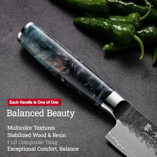 8-Inch Japanese Chef Knife - Razor Sharp Hand-Forged Damascus VG10 Steel