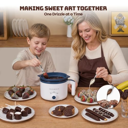Blue Electric Chocolate Melting Pot with Accessories & Dual BPA-Free Pots