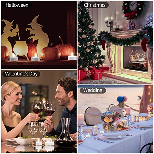 KOABY 12/24/50/100/200/400 Pack LED Tea Lights, Flickering Warm White Lights, Battery Operated