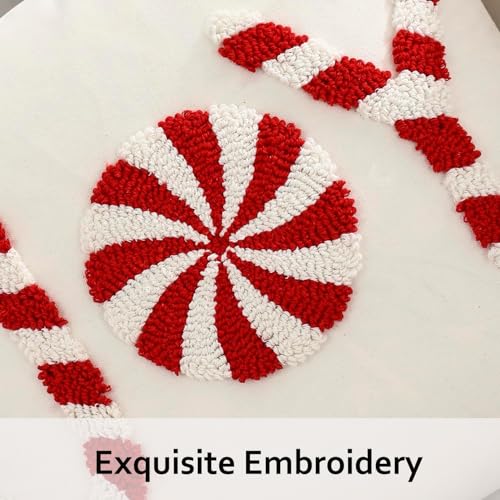 Tosleo Christmas Joy 18x18 Inch Set of 2 Red Xmas Throw Pillow Covers - Holiday Home Decor
