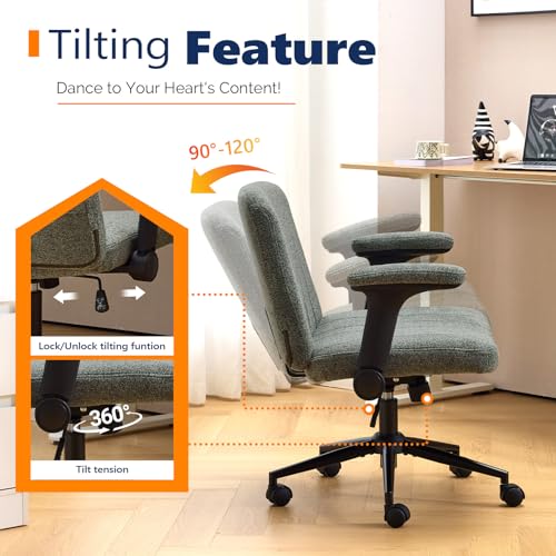 Dark Green Chenille Velvet Cross Legged Office Chair with Flip-Up Arms - Wide & Adjustable
