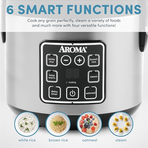 Digital Rice & Grain Cooker 8-Cup (Cooked) - Classic 4 Cup Uncooked Variation