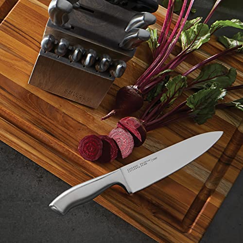 13-Piece Kitchen Knife Block Set with Wooden Storage and Sharp Stainless Steel Blades - Contoured Handles
