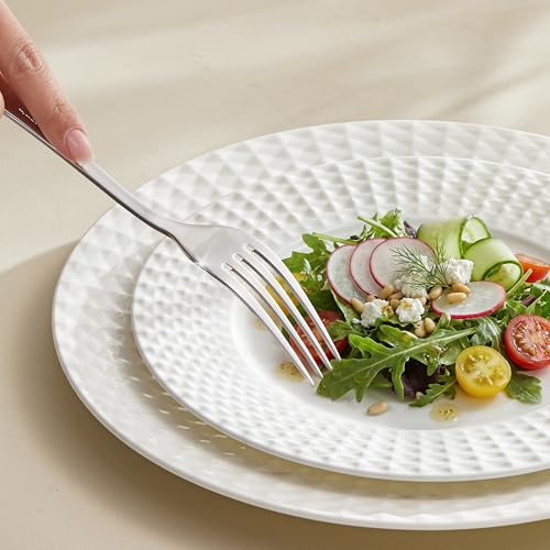 12-Piece Dinner Fork Set - 8-Inch Teardrop Stainless Steel Cutlery - Variation of THIS listing
