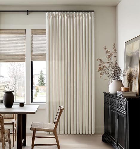 Linen Pleated Light Filtering Curtains Pack of 2 - 50W x 102L, Beige