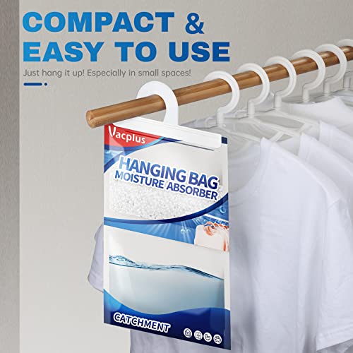 Vacplus Moisture Absorber Pack - 10 Hanging Bags, 14 OZ Strong Moisture Control