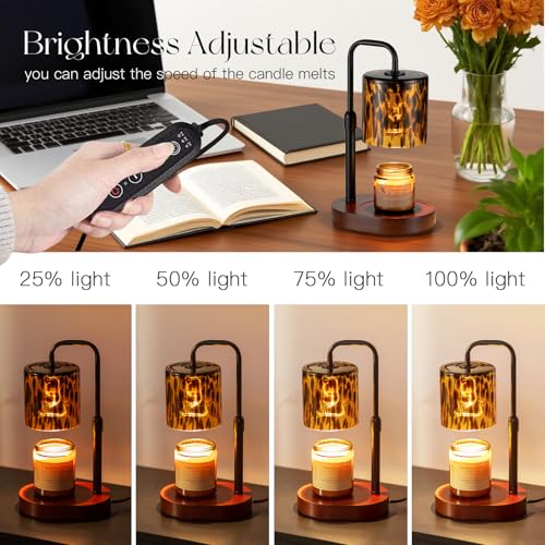 Candeldo Tortoise Shell Candle Warmer Lamp with Timer & Adjustable Height