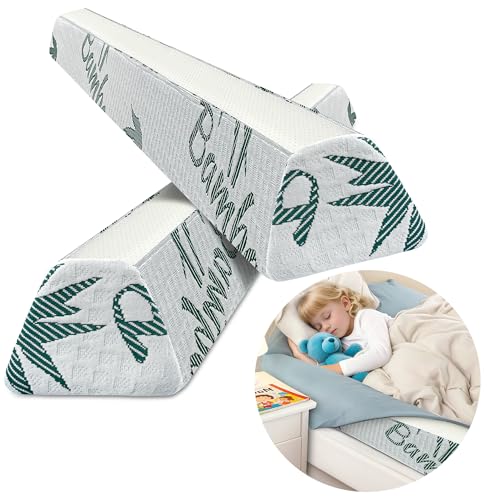 Baby Bed Bumpers for Toddlers - Basic 2 Pack, Soft Foam Bed Rails, Fits All Bed Sizes