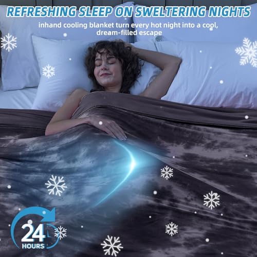 Inhand Cooling Blanket Queen Size for Hot Sleepers - Black, 90x90"