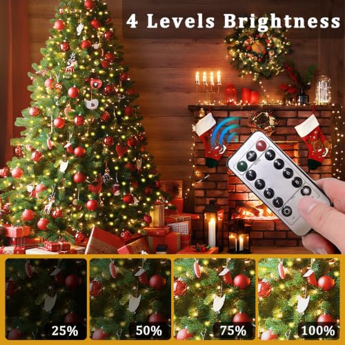 6.6Ft USB Plug Christmas Tree Lights 8-Line Warm White LED String Lights