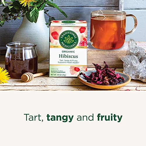 Traditional Medicinals Organic Hibiscus Tea Bags - 96 Count, Pack of 6 - Tart & Fruity Herbal Infusion