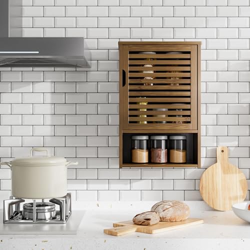 HITNET Medicine Cabinet, Wall Hanging Cabinet with Adjustable Shelf,