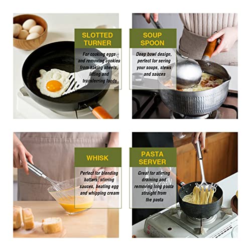 Stainless Steel Kitchen Utensil Set - 28 Pcs Cooking Tools with Color Variation
