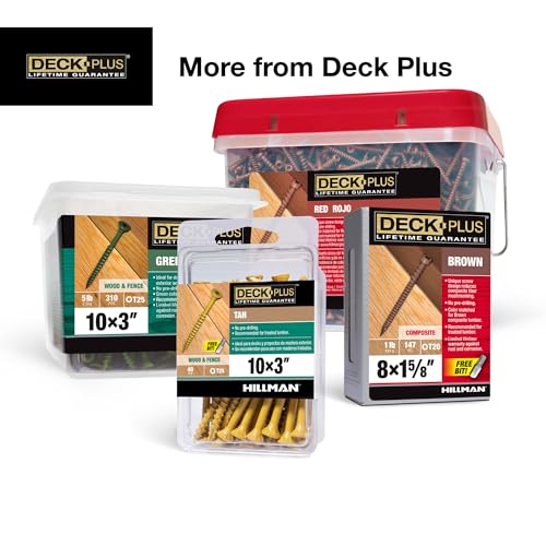 Deck Plus #10 x 2-1/2 Inch Deck Screws, 365 Pieces, Tan - Self-Drilling & Corrosion-Resistant