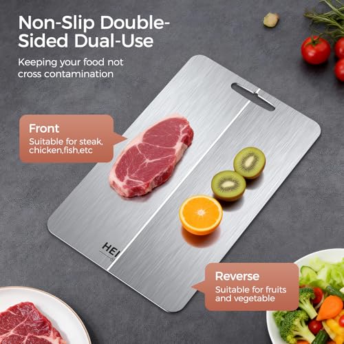 Silver 3-Piece Titanium Cutting Board Set - Double-Sided Chopping Boards for Kitchen