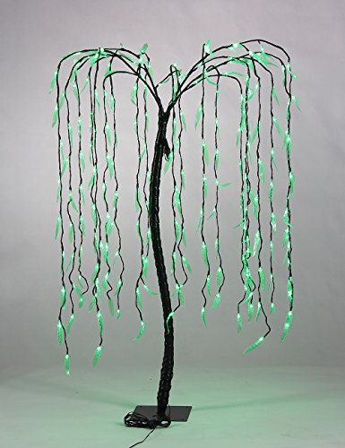 LIGHTSHARE 5.5ft Willow Tree Light – 200 LED Green, Modern Variation, Indoor/Outdoor