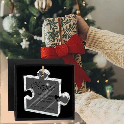 Gift for Nephew, I Love You Hanging Ornaments, Love You & Graduation Gift, Christmas or Thanksgiving Keepsake, 2.7x3.1 Inch