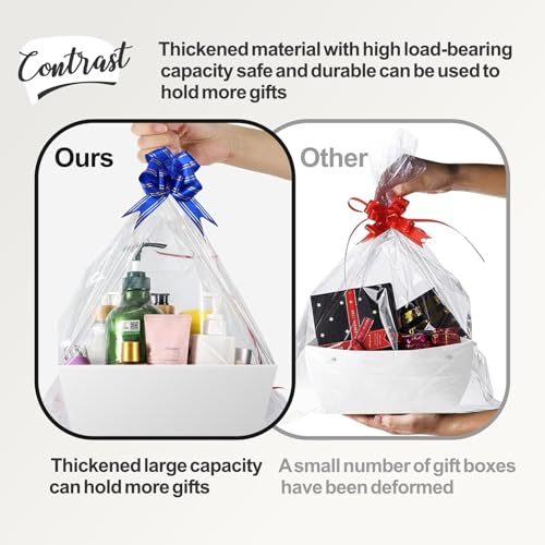 mioule White Gift Baskets, 5 Pack Empty Raff le Basket Kit (Variant: White)