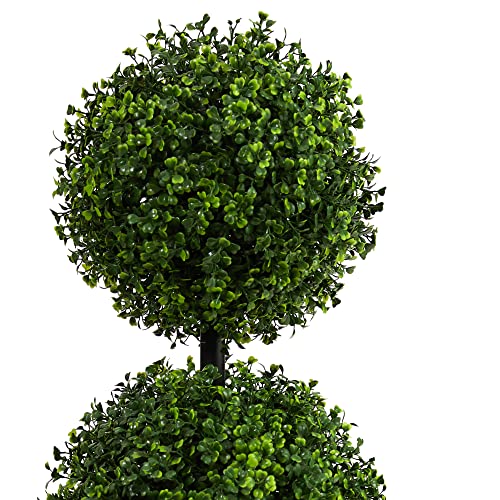 3ft Artificial Boxwood Topiary Tree with Pot - Green, Triple Ball Design